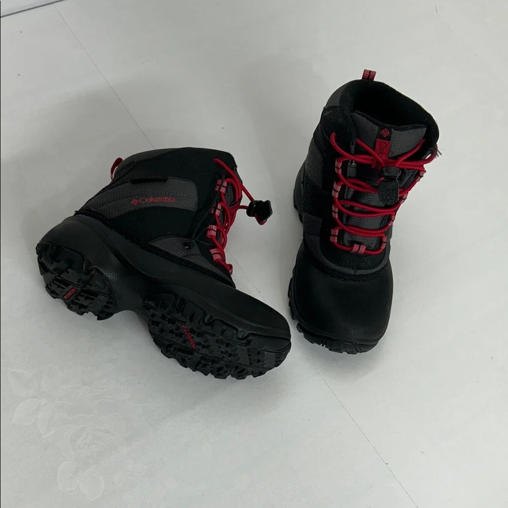 Columbia Kids' Black and Red Snow Boots